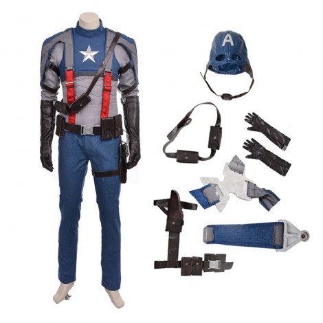 The Avengers Captain America Cosplay Costume Deluxe Outfit