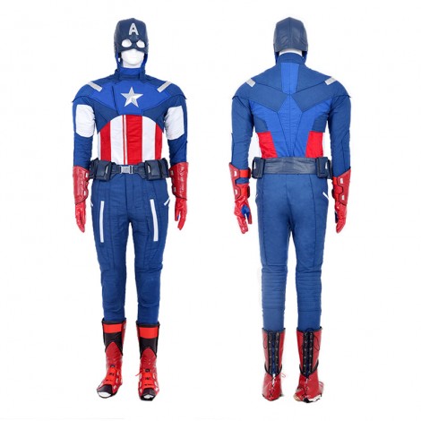 Marvel Avengers Captain America Steven Steve Rogers Cosplay Costume Deluxe Outfit