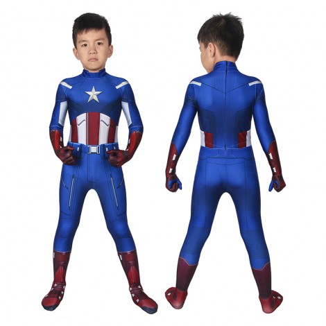 Kids Captain America Costume Avengers 1 Steve Rogers Cosplay Costume